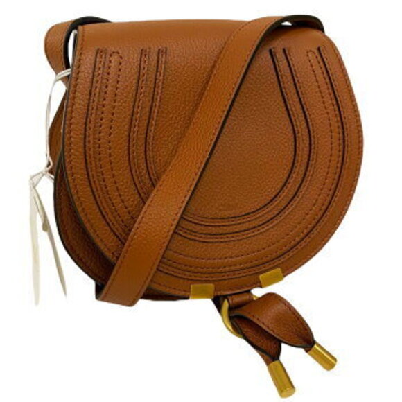 Chloe Handbags - Chloe Marcie Saddle Bag Brown POTTERY